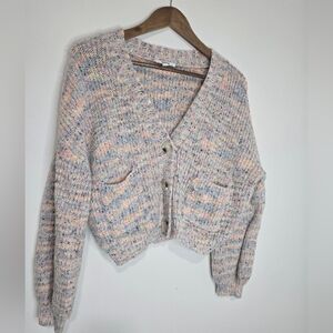 BB Dakota Steve Madden Confetti Knit Cropped Cardigan Boho Cottagecore Indie Spe